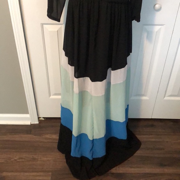 NWOT Black Colorblock Maxi Dress - Picture 3 of 6